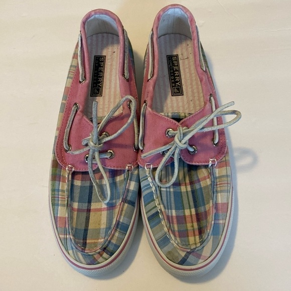 Sperry pink and blue topsiders women’s shoe size 8 1/2 - Picture 1 of 7